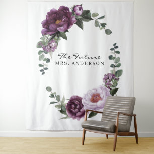 Tenture Plum Peonies Romantique Floral Bridal