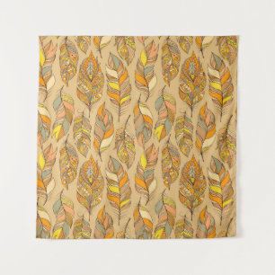 Tenture Plumes Abstraites colorées : Motif Vintage