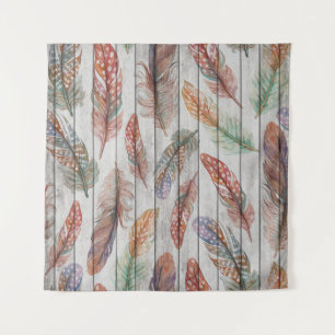 Tenture Plumes colorées, Aquarelle Design sans joint.
