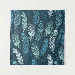 Tenture Plumes ethniques : Motif coloré sans couture.