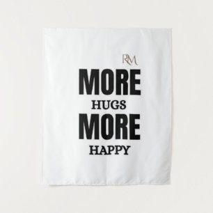 Tenture Plus de câlins Plus de bonheur Design positif mign