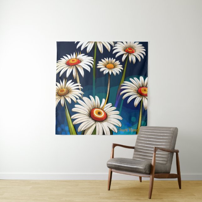 Tenture Plus de marguerites : Plaisirs floraux et joie (En situation)