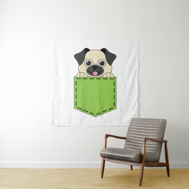 Tenture Poche animal chien (En situation)