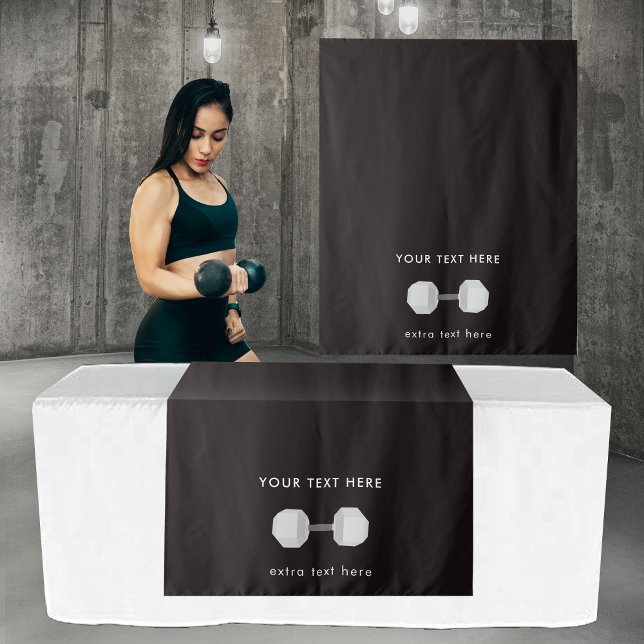 Tenture Poids Pop Up Shop Table Runner S'inscrire Business (Pop Up Shop Table Runner Sign Business Dumbbell Tapestry)