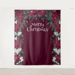 Tenture Poinsettia Fleur de Noël Photo Boite fond
