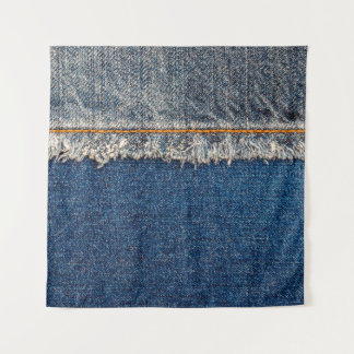 Tenture Pointe droite avec fil orange sur le den blanchi