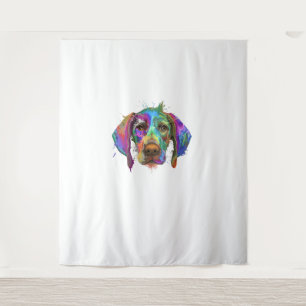 Tenture Pointeur Allemand Brun Chien Visage Coloré Pop A