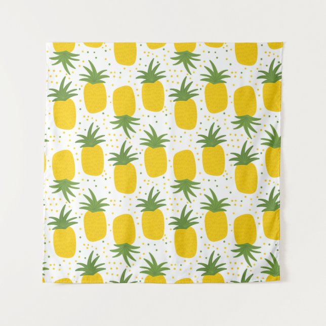 Tenture Points d'ananas : Conception de fruits d'été (Devant)