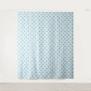 Tenture Pois blanc rose bleu rétro