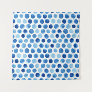 Tenture Pois bleus, motif aquarelle sans couture.