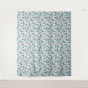 Tenture pois gris bleu pois pois rétro décoration motif