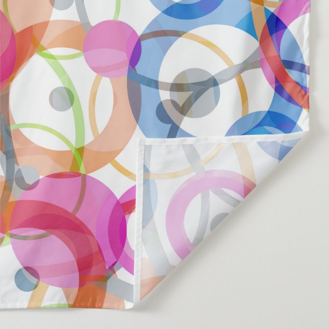 Tenture Pois multicolores, cercles sur un blanc (Détail)