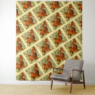 Tenture Poisson Antique Carrelage Ancien art