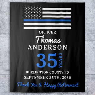 Tenture Police Retirement Personalized Thin Blue Line