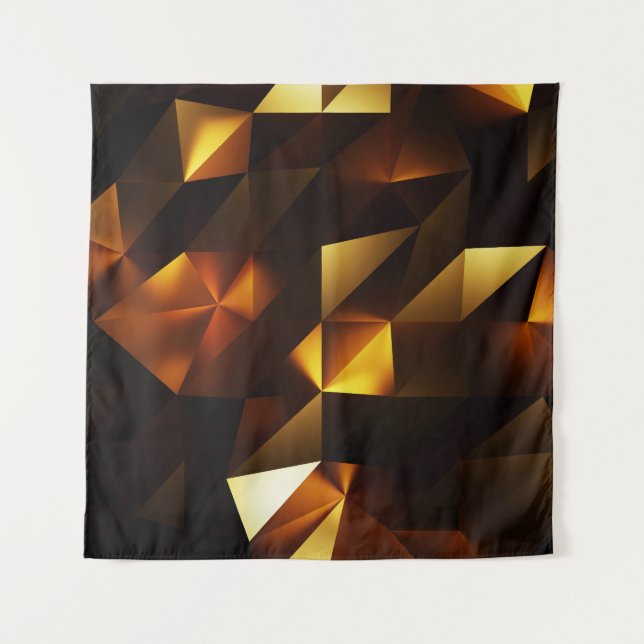Tenture Polygone or : rendu Abstrait 3D (Devant)