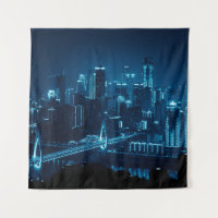 Pont et l'architecture urbaine de ville la nuit à