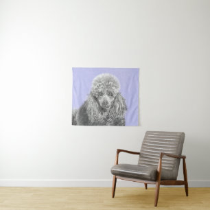 Tenture Poodé Jouet miniature Argent gris bleu Chien Art