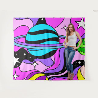 Tenture Pop Art Retro Space Party Decoration Backdrop