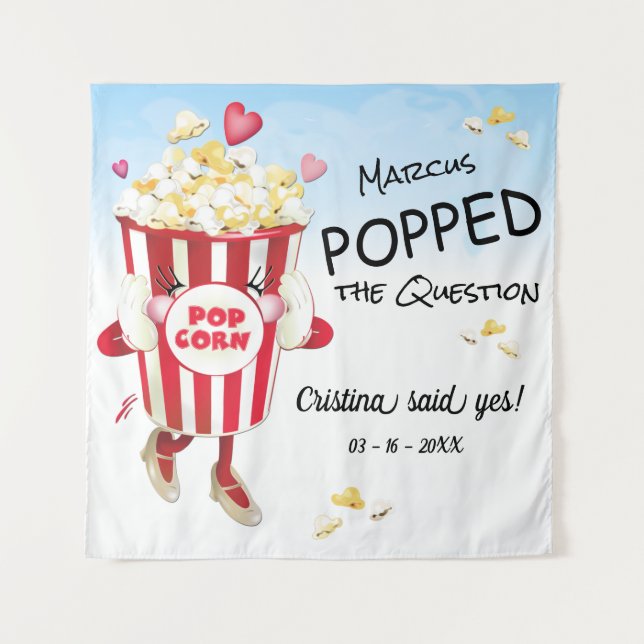 Tenture Pop La Question Fiançailles Popcorn Contexte (Devant)