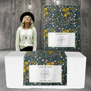 Tenture Pop Up Shop Table Runner Banner Logo Fleurs sauvag