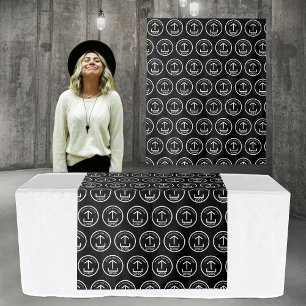 Tenture Pop Up Shop Table Runner Banner Logo Motif noir