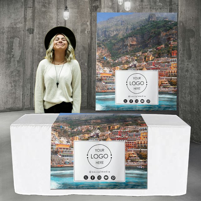 Tenture Pop Up Shop Table Runner Banner Logo Voyage Photo (Pop Up Shop Table Runner Banner Logo Travel Photo Tapestry)