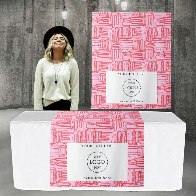Tenture Pop Up Shop Table Runner Bannière Business Logo Ro (Pop Up Shop Table Runner Banner Business Logo Red Tapestry)