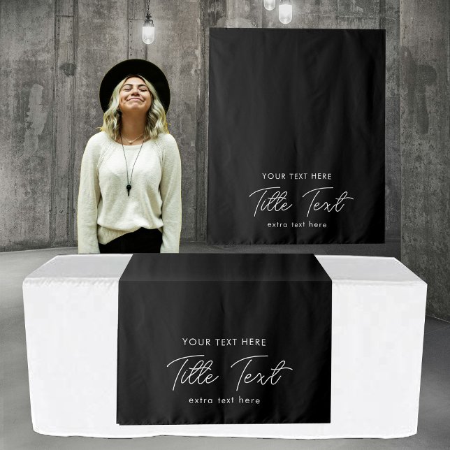 Tenture Pop Up Shop Table Runner Bannière Script moderne (Pop Up Shop Table Runner Banner Modern Script Tapestry)
