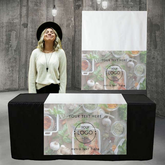Tenture Pop Up Shop Table Runner S'inscrire Business Logo  (Pop Up Shop Table Runner Sign Business Logo Food Tapestry)