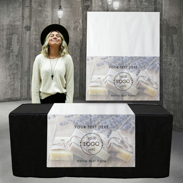 Tenture Pop Up Shop Table Runner S'inscrire Logo de l'entr (Pop Up Shop Table Runner Sign Business Logo Photo Tapestry)