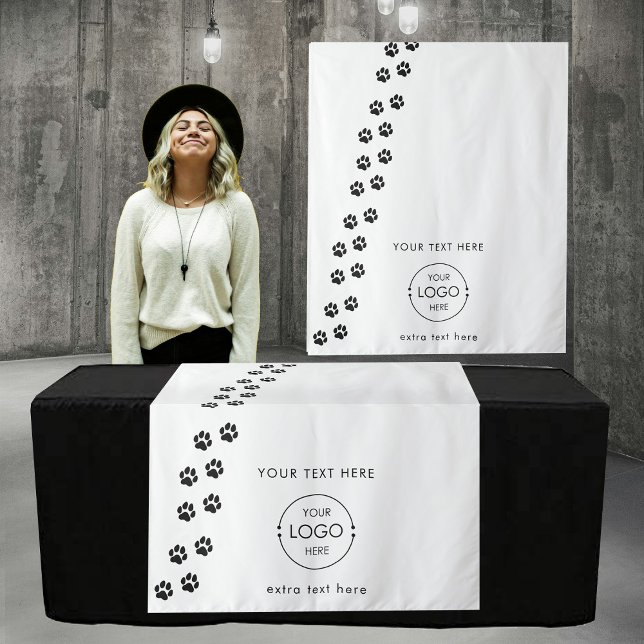 Tenture Pop Up Shop Table Runner S'inscrire Professionnel  (Pop Up Shop Table Runner Sign Business Pet Vendor Tapestry)