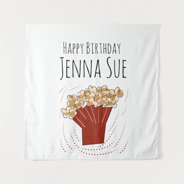 Tenture Popcorn Movie Extérieur Fête Anniversaire (Devant)