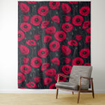 Tenture Poppies rouges<br><div class="desc">Fleurs de pavot, peintes à la main dans Photoshop, motif sans soudure.</div>