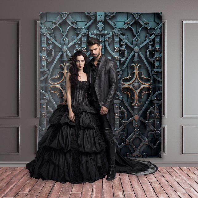 Tenture Porte carrée en noir et bronze gothique Moody (Créateur téléchargé)