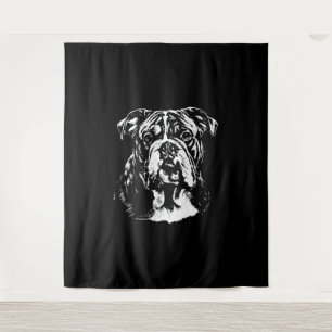 Tenture Portrait de Bouledogue Anglais Vêtements Minimalis