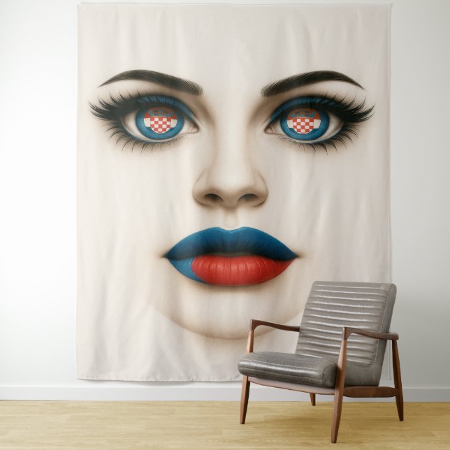 Tenture Portrait de la pop croate beauté yeux & lèvres (En situation)