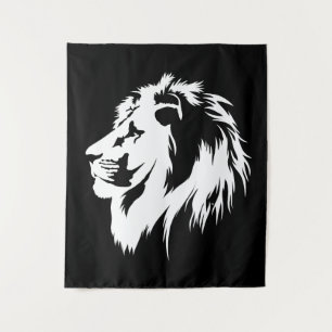 Tenture Portrait de Lion (blanc)