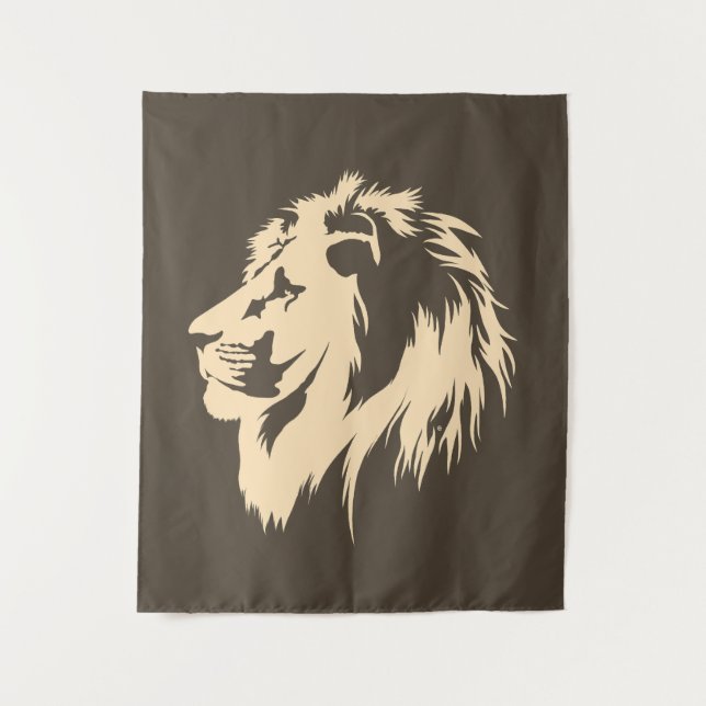 Tenture Portrait de Lion (sable) (Devant)