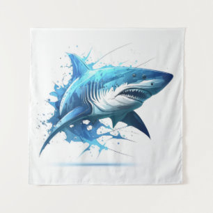 Tenture Portrait de requin Peinture animale Faune à l'exté