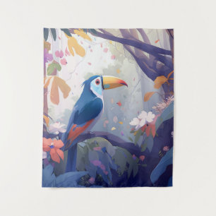 Tenture Portrait d'oiseaux du Toucan Peinture d'animaux Fa