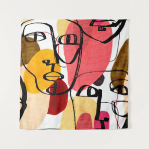 Tenture Portraits d'une femme au style abstrait moderne. H