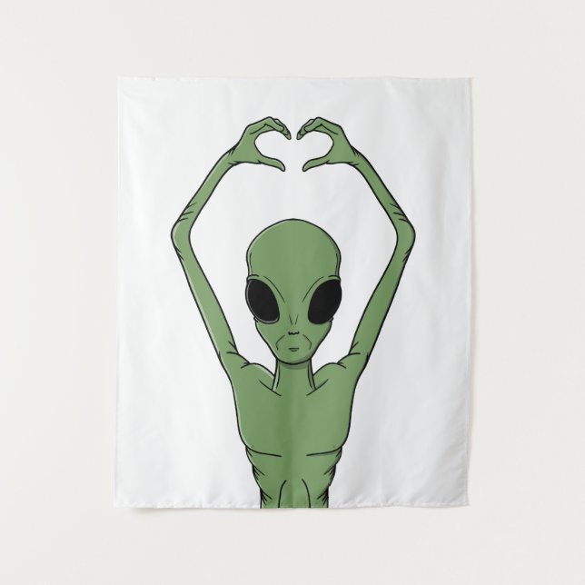 Tenture Pose du cœur extraterrestre (Devant)