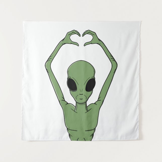 Tenture Pose du cœur extraterrestre (Devant)