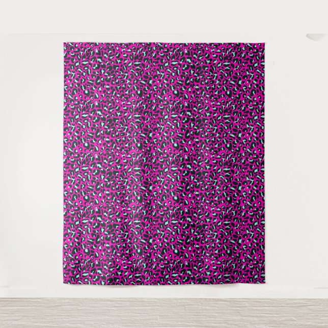 Tenture Poster de animal de Cheetah Leopard rose moderne (Devant)