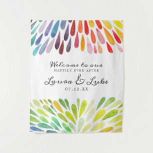 Tenture Poster Mariage arc-en-ciel