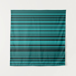 Tenture Poster turquoise Black Stripes
