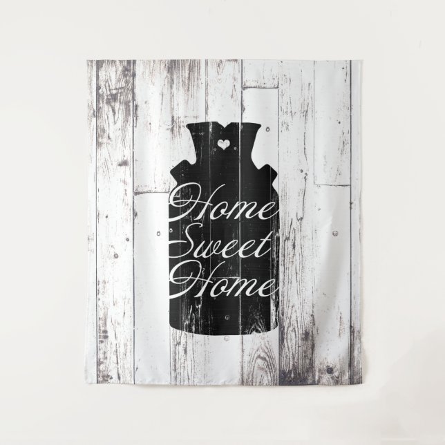 Tenture Pot à lait en bois blanc de ferme rustique Home Sw (Devant)