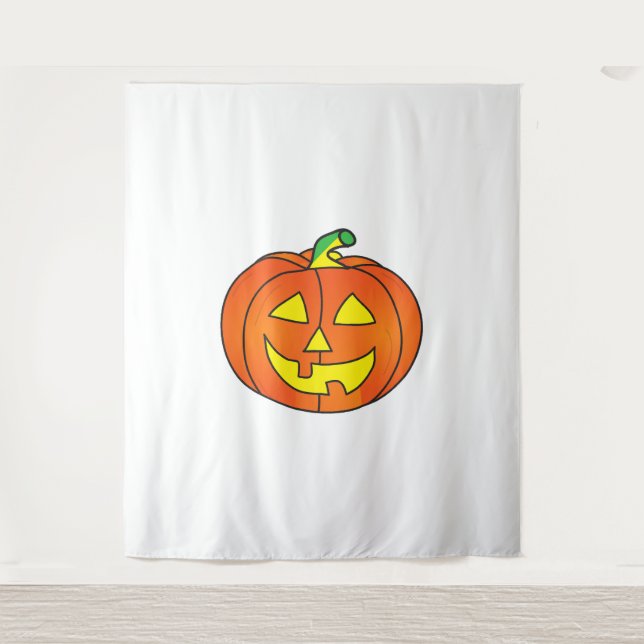 Tenture Poulet de sorcière Citrouille d'Halloween (Devant)