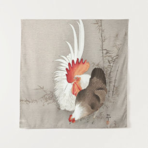 Tenture Poulet et coq par Ohara Koson