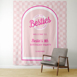 Tenture Poupée rose rétro Laissons Aller Fête Anniversaire